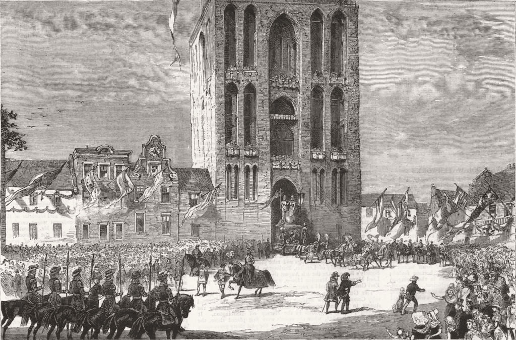 NETHERLANDS. The University Fete at Utrecht 1881 old antique print picture